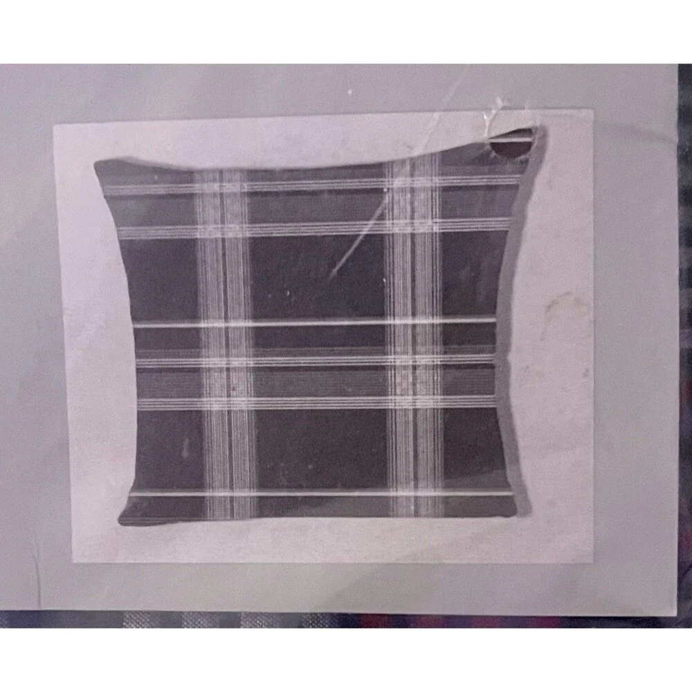 IKEA Ransby Square Pillowcase 25x25 Navy Blue Red Cotton Plaid New